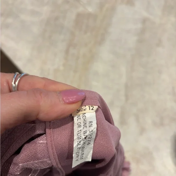 Vintage Dusty Rose Midi Dress Floral Shoulder Accent Size 12 - Picture 3 of 3